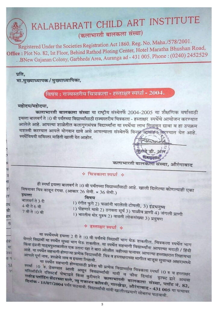 Kalabharati result 2004 page 1